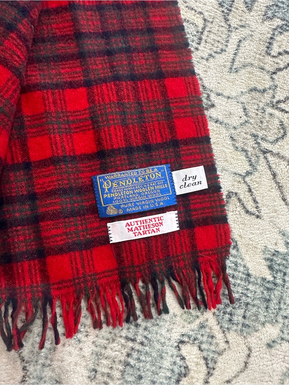 Pendleton Red and Black Matteson Tartan Wool Scarf